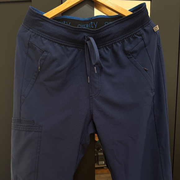 Cherokee Infinity Navy Scrub Top & Jogger Bottom Set - Picture 3 of 11